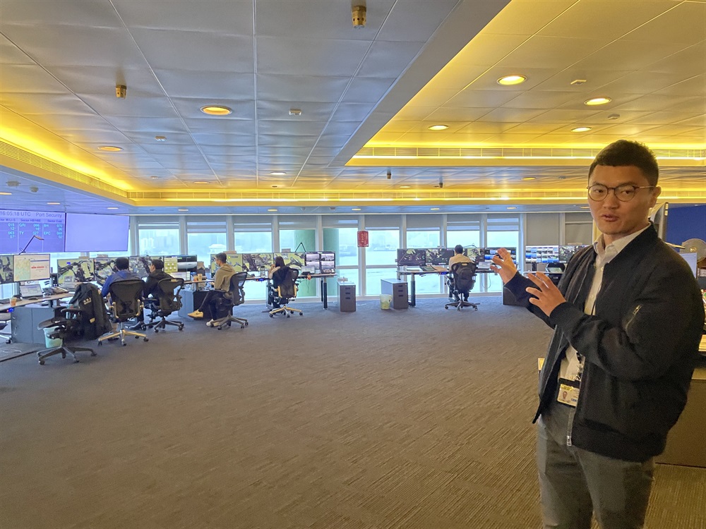 Mr. Tsang explained the daily work of Vessel Traffic Monitoring Center.